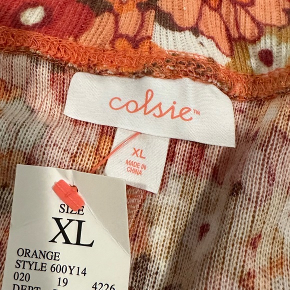 Colsie Retro Floral Pajama Shorts XL - Picture 5 of 6